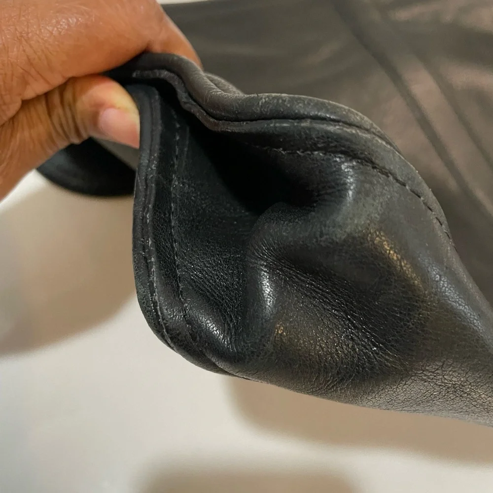 Large Black Leather Envelope Briefcase (no strap) Made in USA